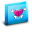 Folder Heart II Blue Icon 32x32 png